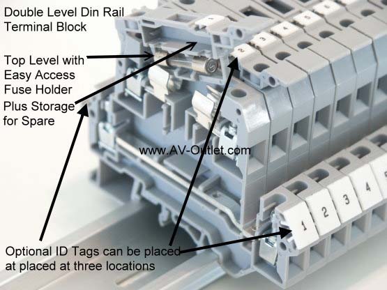 Altech DDFL4U Double Level Fused DIN Rail Terminal Block