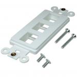 DKey-3P, Decorator Keystone Wall Plate - White - 3 Port