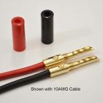 SBFA50G - Gold Plated Studio BFA Banana Plug Speaker Connectors - Terminated Cover Off