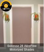 Custom Phifer Sheerweave 7400 Blackout Somfy Sonesse 28 Li-ion WireFree (ST28WF) RTS Motorized Roller Shades