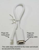 Somfy 9028562 WireFree Li-ion Magnetic Charging Adapter Cable for RU24WF, RU28, ST28WF, ST30UWF, ST40WF motors