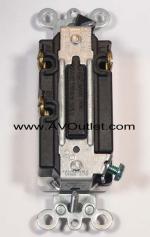 Somfy 1800374 Decorator Maintained Motor Control Rocker Switch - SPDT - White - Back View