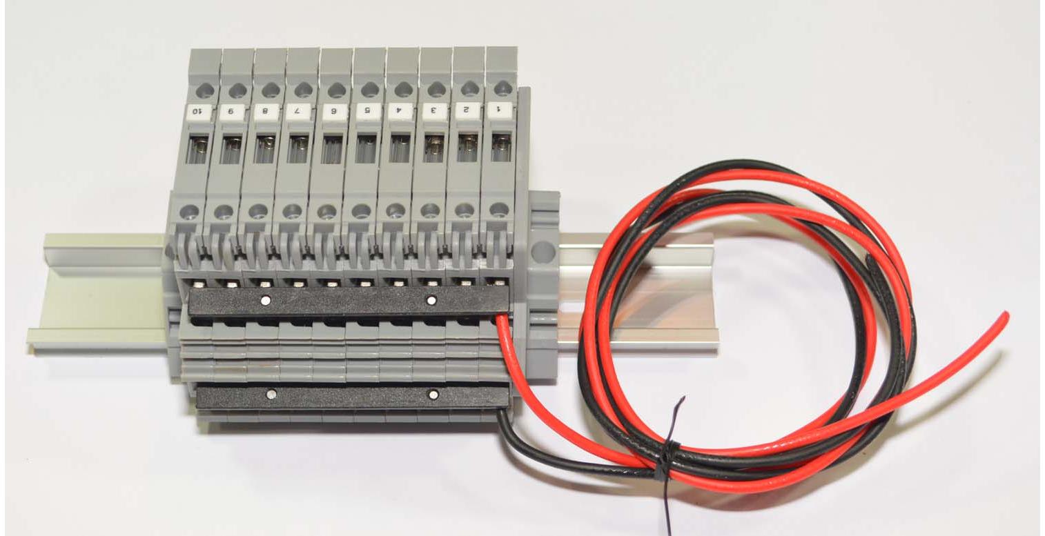 Altech DDFL4UA10 DIN Rail Terminal Block Assembly, 10 Position