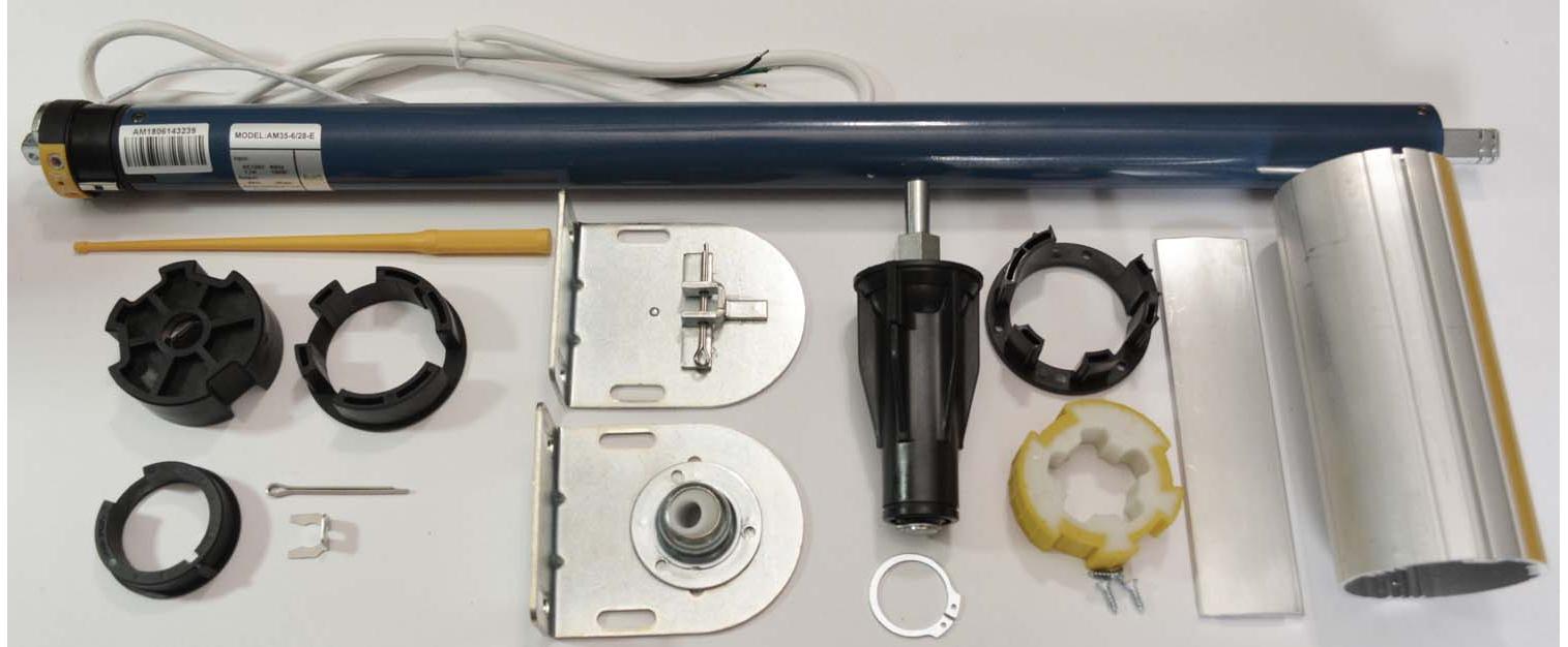 AOK AM35HD RF 120VAC Shade Motor Kit with 2.5 inch x 72 inch Tube